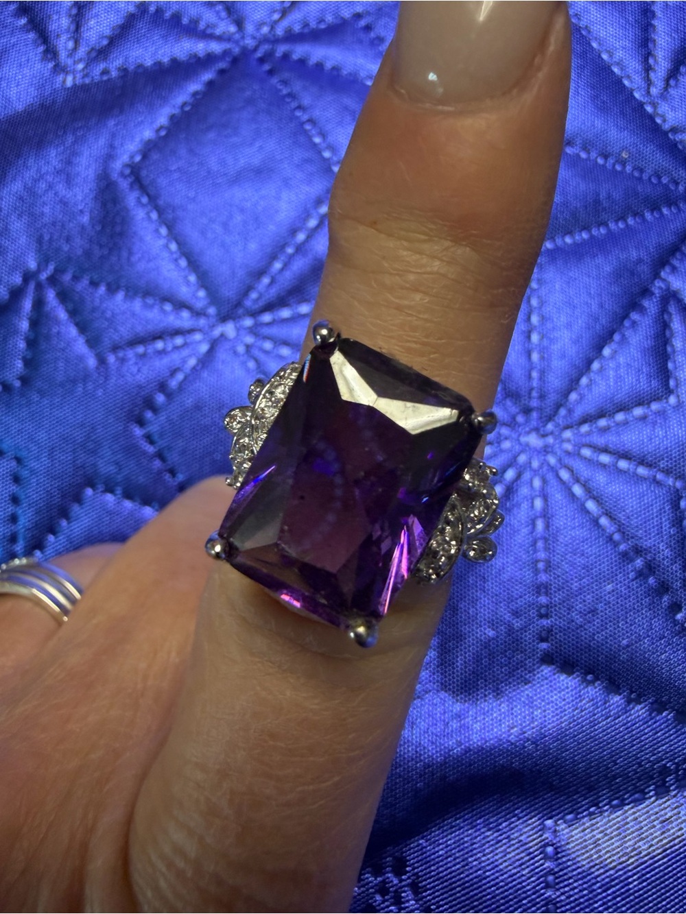 Park Lane Purple Crystal Statement Ring Size 8 New